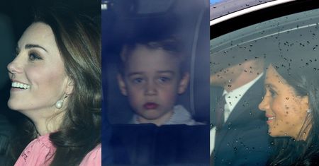 Rozpromieniona Kate, uśmiechnięta Meghan i strapiony książę George jadą na świąteczny lunch do królowej Elżbiety (ZDJĘCIA)