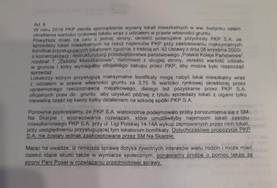 Pismo ws. mieszkańców Ligi Polskiej cz. 2