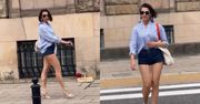 Anna Popek mknie po przejściu dla pieszych w ultrakrótkich szortach. Internauci wpadli w zachwyt: "Twoje nogi to DZIEŁO SZTUKI"