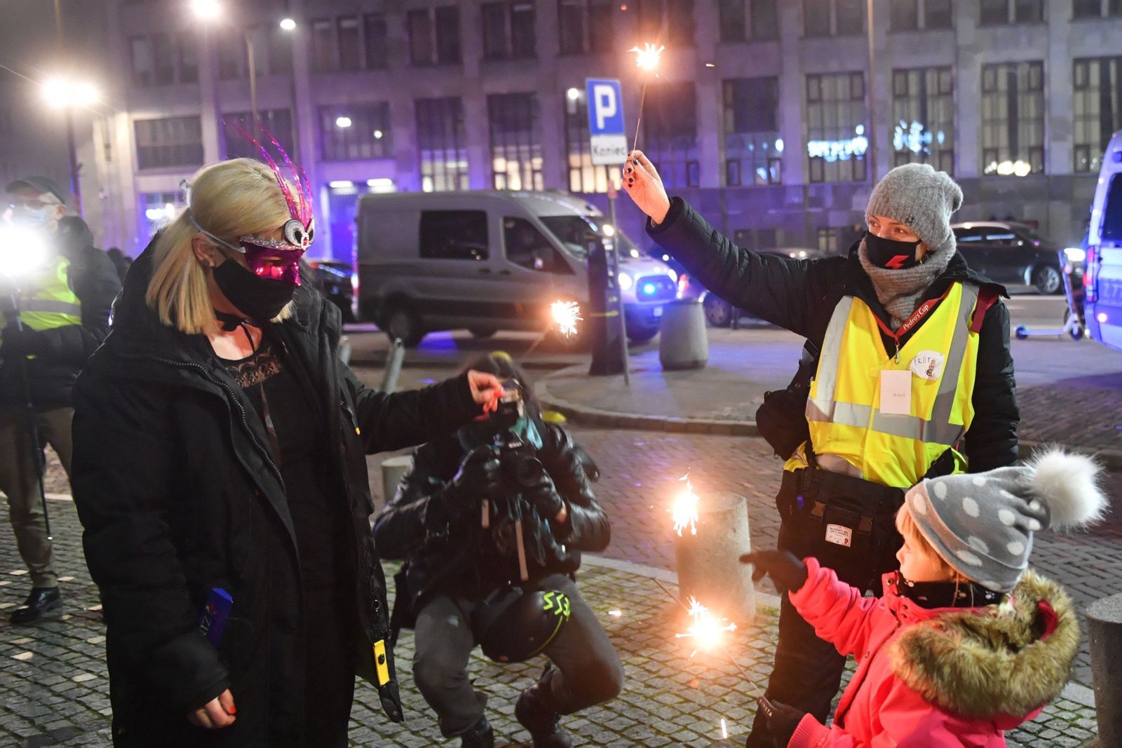 Centrum Warszawy, protest przeciwko zakazowi przemieszczania się