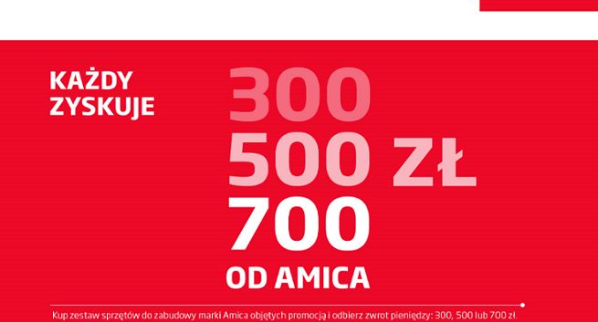 „Każdy zyskuje 300, 500, 700 zł” w promocji sprzętu Amica do zabudowy (wideo)