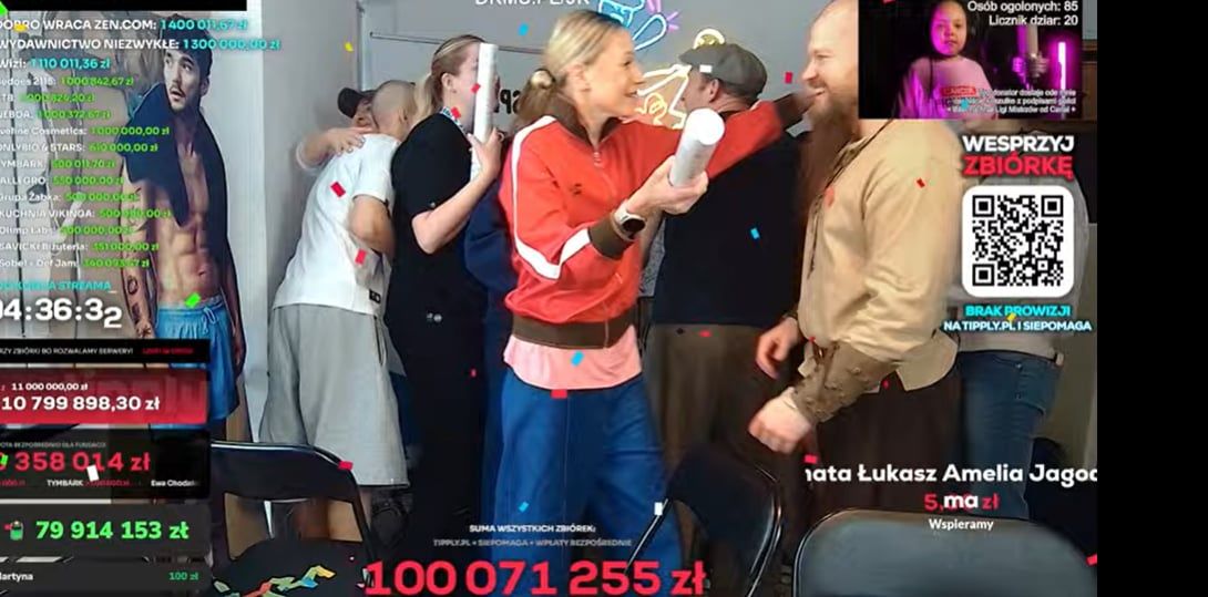 100 MILIONÓW ZŁOTYCH na charytatywnej transmisji Łatwoganga