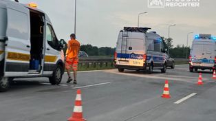 S2: Pijany kierowca Audi uderzył w barierki na trasie. Mężczyzna nie posiadał uprawnień, miał 2,8 promila. Pasażerka trafiła do szpitala