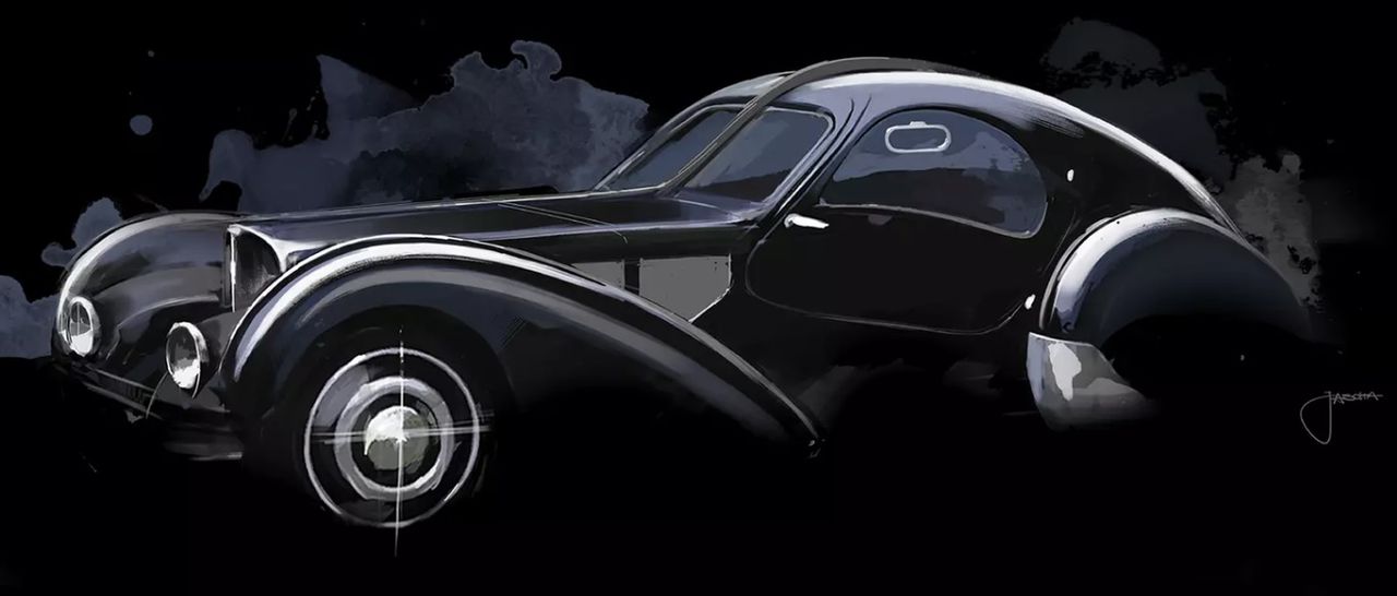 Szkic Bugatti Type 57SC Atlantic