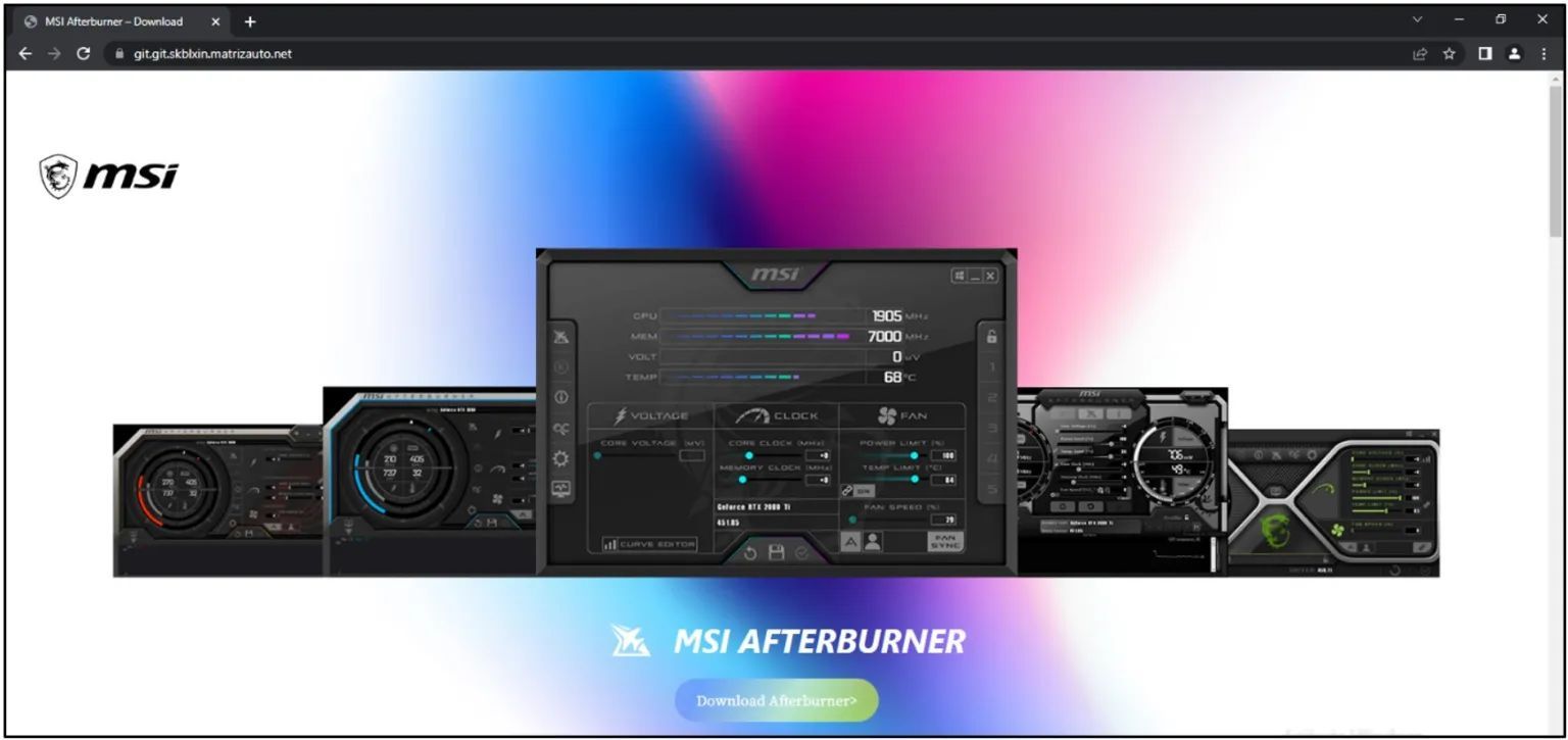 MSI Afterburner - fałszywa strona