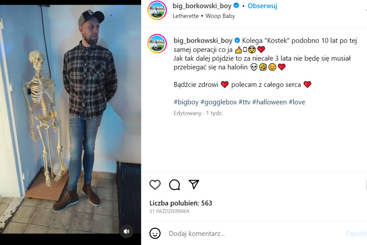Mateusz z "Gogglebox" wspomniał w poście na Instagramie o swojej przemianie 