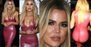 Khloe Kardashian wcisnęła się w plastikową "sukienkę"... Seksowna? (ZDJĘCIA)