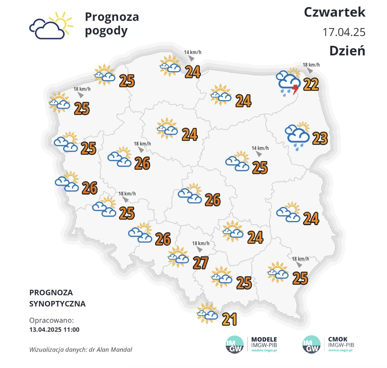 Prognoza pogody na czwartek