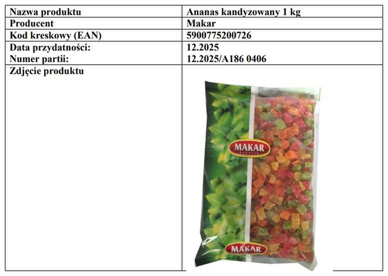 Wycofany ananas z Auchan