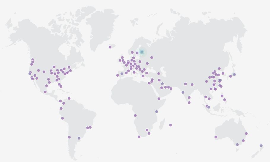 Fizyczne lokalizacje serwerów Cloudflare