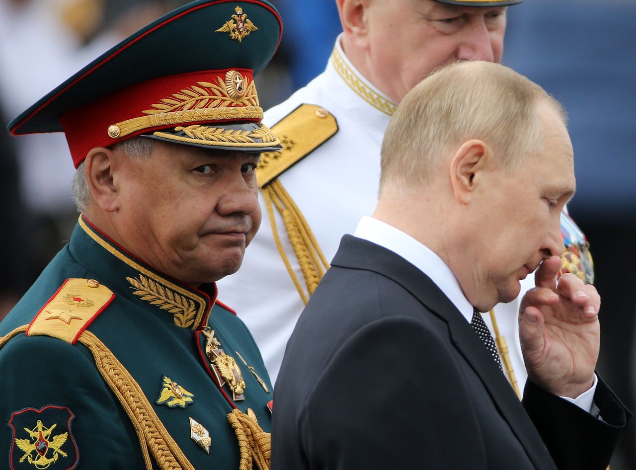 Sergey Shoigu and Vladimir Putin