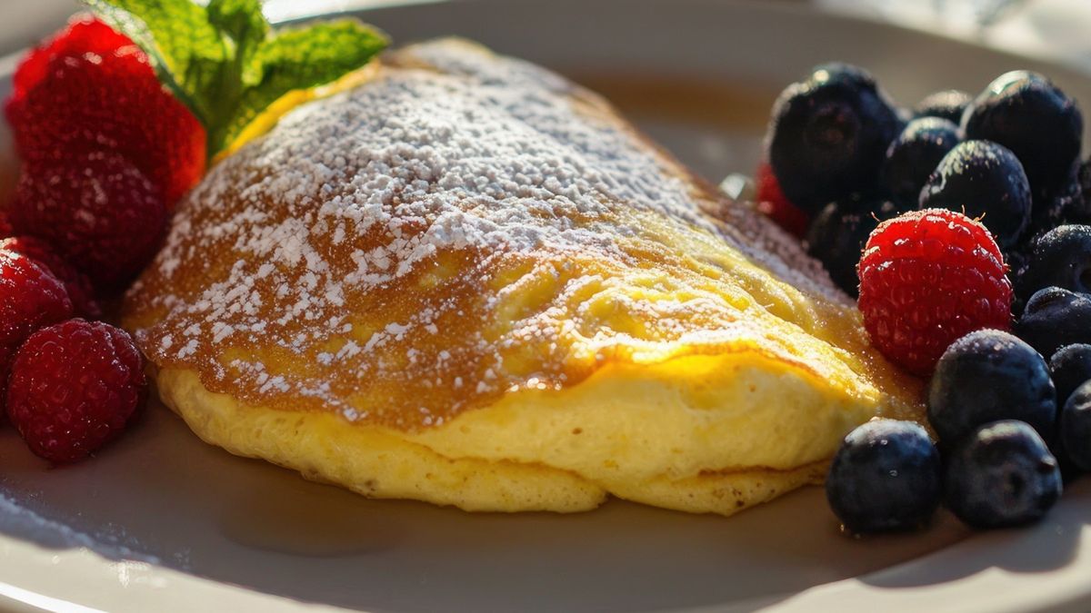 Omlet na słodko z mlekiem kokosowym