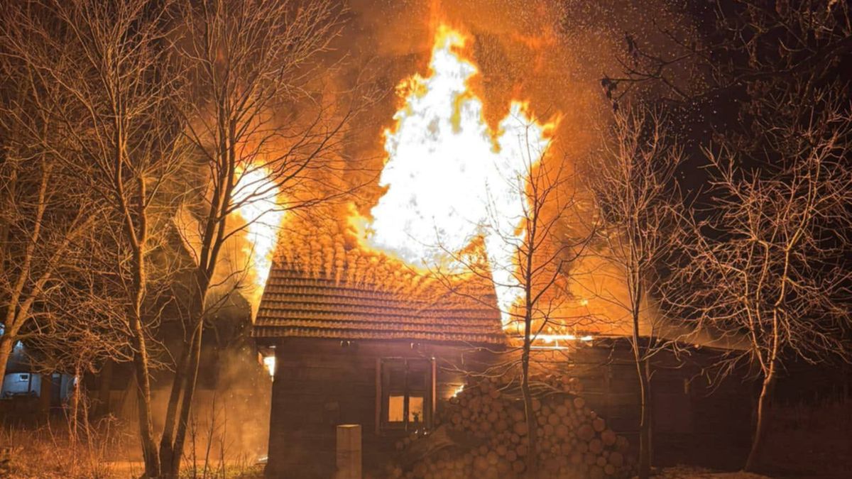 Pożar w miejscowości Hałe