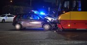 Grudziądz: Wypadek na al. 23 Stycznia. Auto zderzyło się z tramwajem