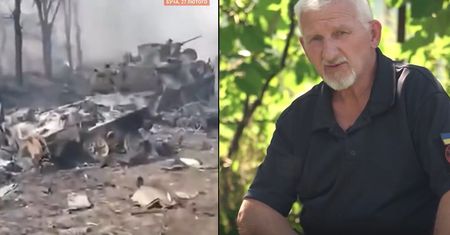 Płonąca kolumna rosyjskiego sprzętu. To zrobił "Dziadek"