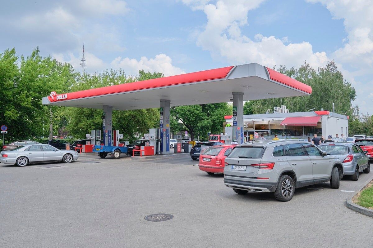 Protest kierowców na stacji paliw Orlen przy ul. Głębokiej w Lublinie