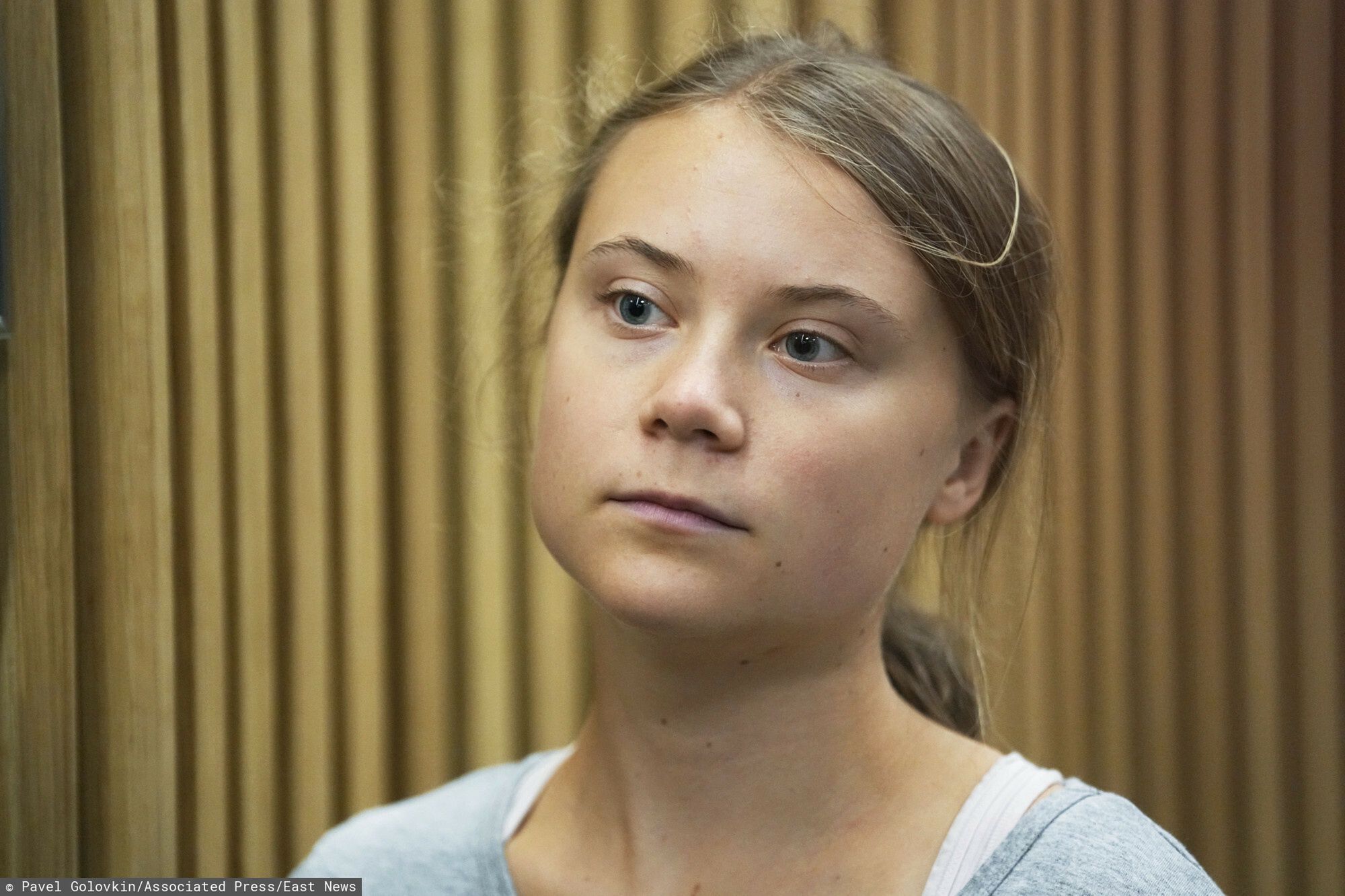 Greta Thunberg czeka na rozpraw? w s?dzie w Malmo
Climate activist Greta Thunberg waits for a hearing in a court in Malmo, Sweden, Monday, July 24, 2023. Thunberg appeared in court on Monday charged with disobeying law enforcement in connection with a protest in Malmo in southern Sweden last month. (AP Photo/Pavel Golovkin)
Pavel Golovkin