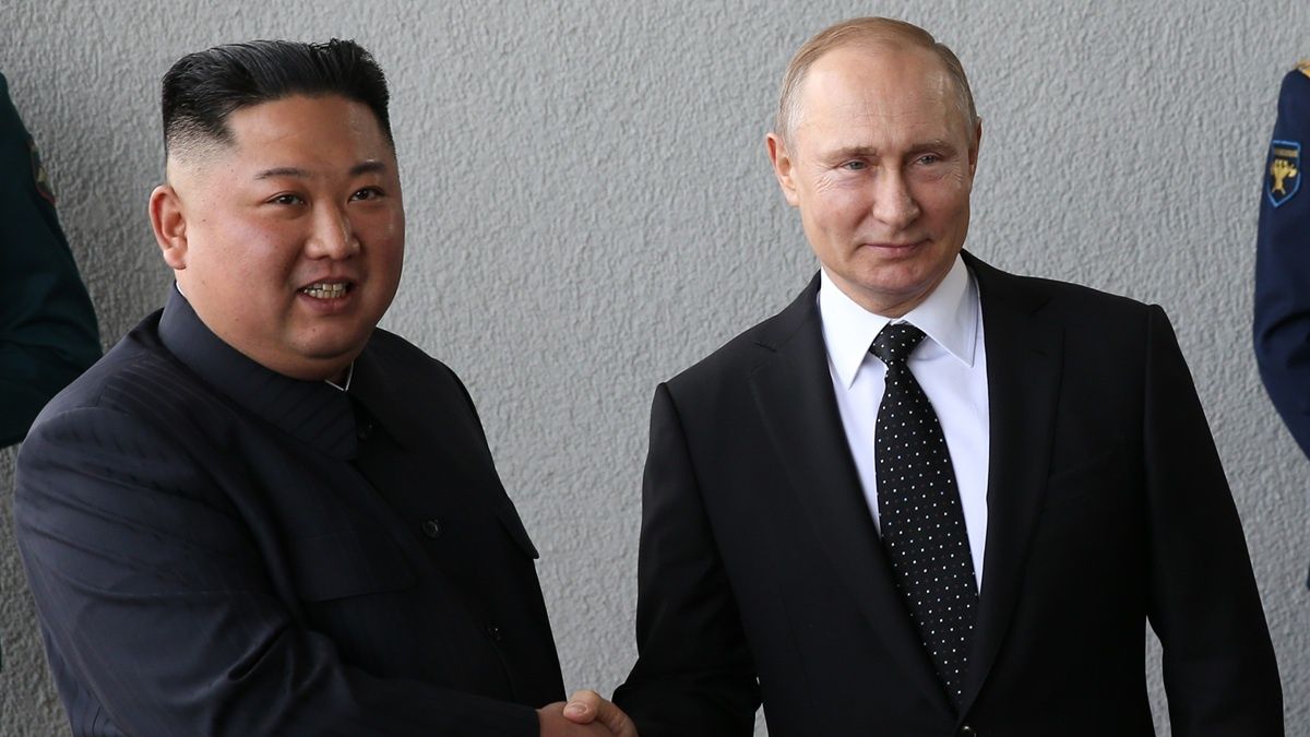 Kim Dzong Un i Władimir Putin.