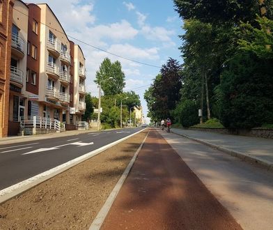 Rybnik. Ul. Bolesława Chrobrego po nowemu, zadowoleni rowerzyści