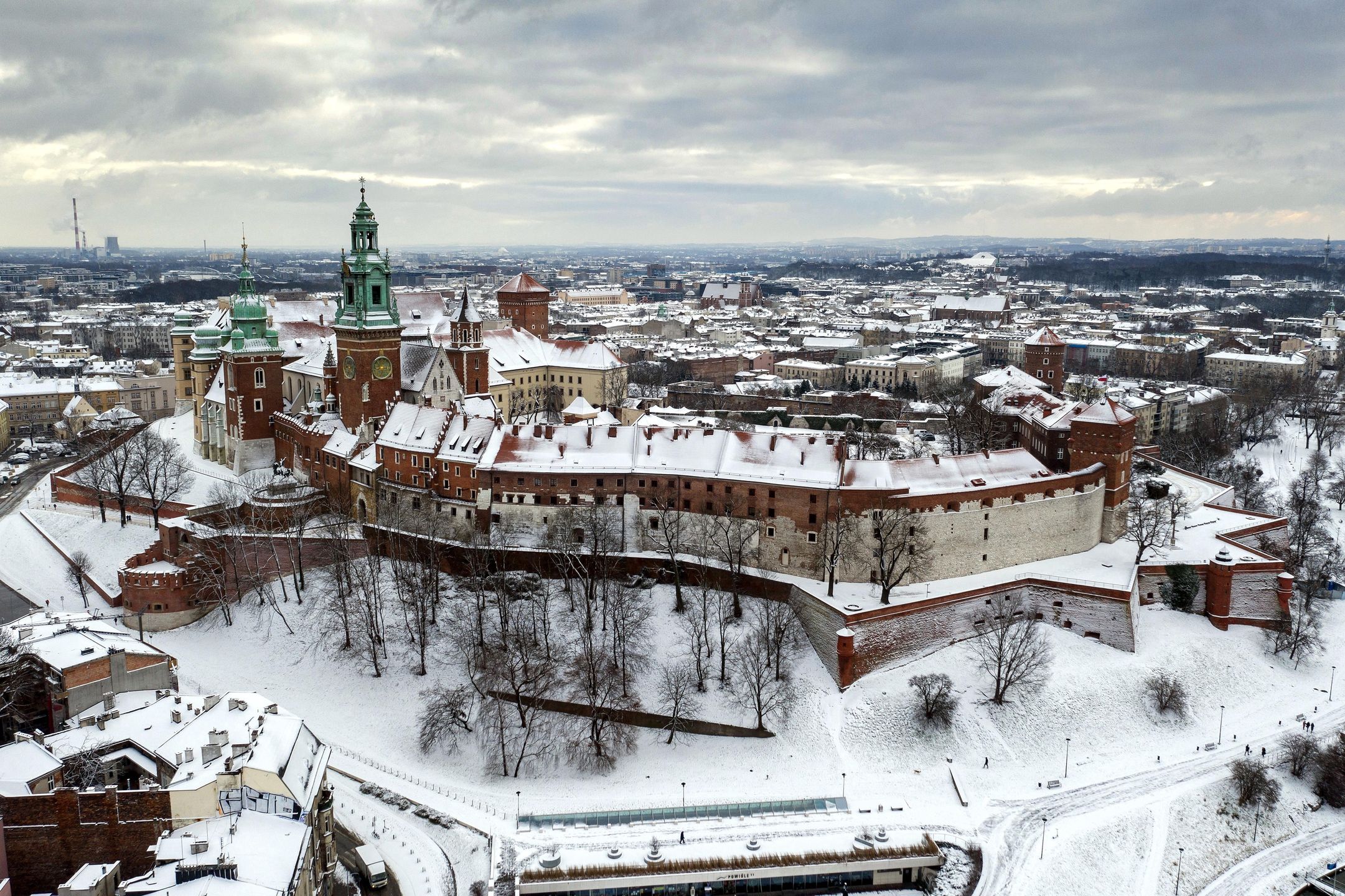 Zima na Wawelu w Krakowie (woj. małopolskie)
