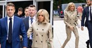 Szykowni Emmanuel i Brigitte Macron przybywają na głosowanie. Francuska Pierwsza Dama postawiła na minimalizm (ZDJĘCIA)