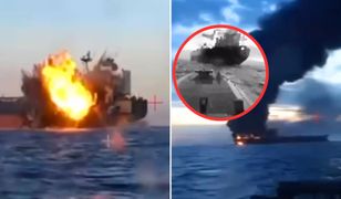 Potężny atak na Morzu Czarnym. Nagranie z uderzenia w tankowce Rosji