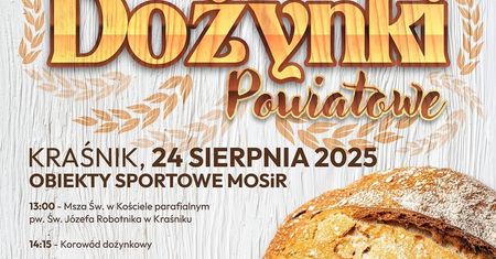 Dożynki Powiatu Kraśnickiego 2025 w Kraśniku. Wystąpi zespół Rokiczanka!