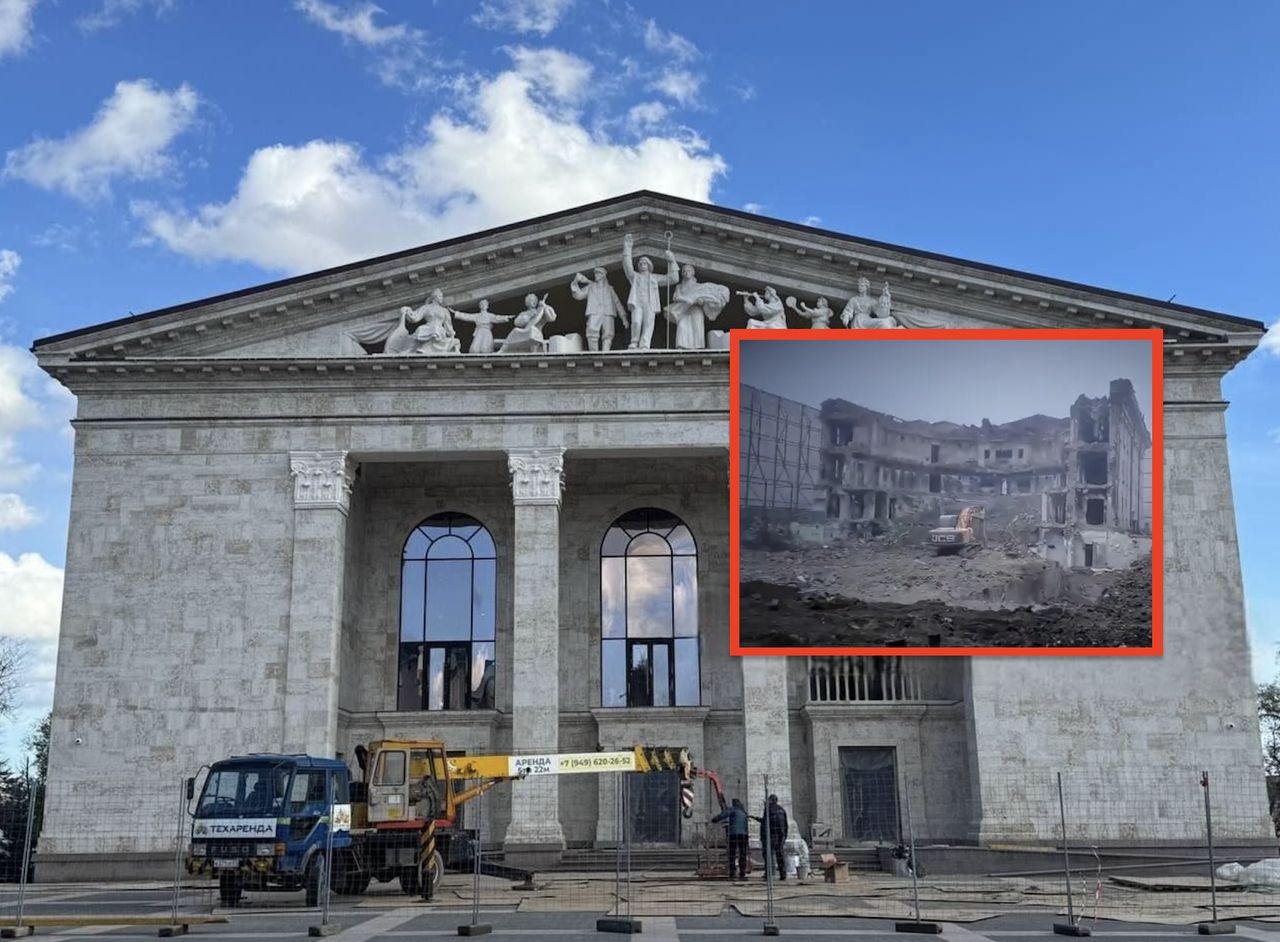 Rosjanie zabili tam 300 osób. Okupanci odbudowali mariupolski teatr