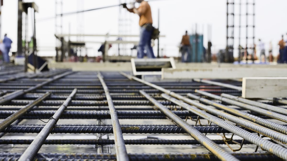 Ironworker prepping rebar for poued concrete floor
This rebar infrastructure will form the support for the concrete floor.  This high rise will eventually be 35 stories high; the picture was taken on the ninth floor.
Sean Justice
infrastructure, planning, construction, structure, teamwork