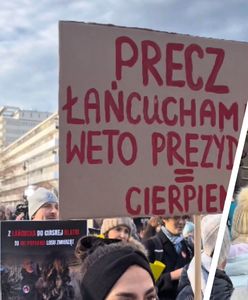 Protest przed Sejmem. Ostre słowa na transparentach