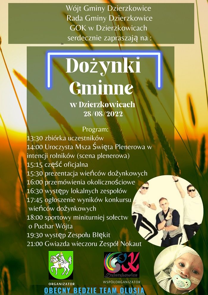Dożynki Gminy Dzierzkowice 2022 – program