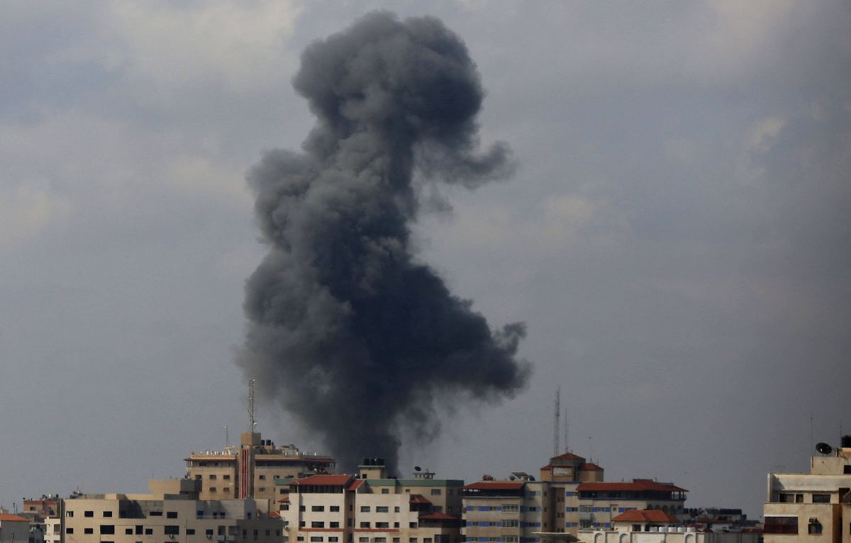 Strefa Gazy w trakcie bombardowań 