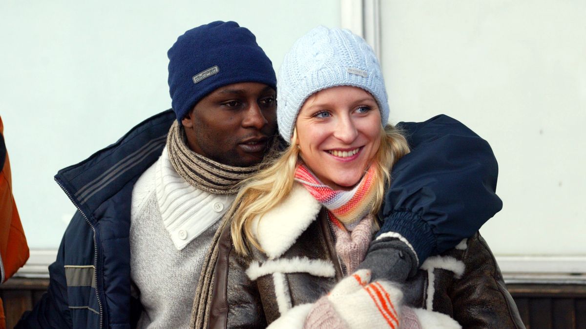 Emmanuel Olisadebe i była żona w Zakopanem w 2003 roku