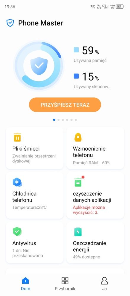 Aplikacja Phone Master to zestaw narzędzi do zarządzania płynnością pracy telefonu.