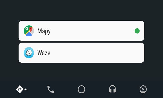 Wybór aplikacji do nawigacji w Androidzie Auto.
