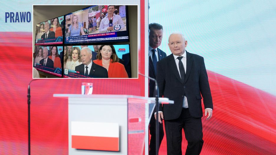 Mariusz Błaszczak i Jarosław Kaczyński w siedzibie PiS