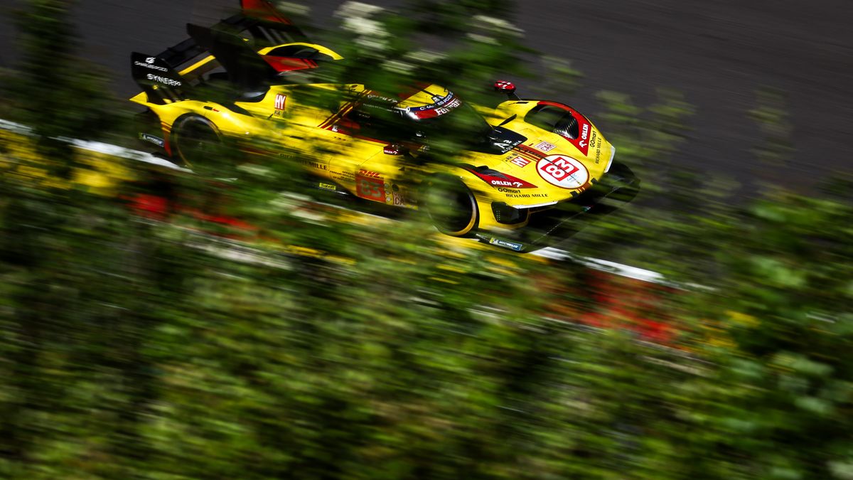 SPA, BELGIUM - 09 May: The #83 AF Corse Ferrari 499P of Robert Kubica, Robert Shwartzman, and Yifei Ye in action during practice for the 6 Hours of Spa at Circuit de Spa-Francorchamps on May 09, 2024 in Spa, Belgium. (Photo by James Moy Photography/Getty Images)