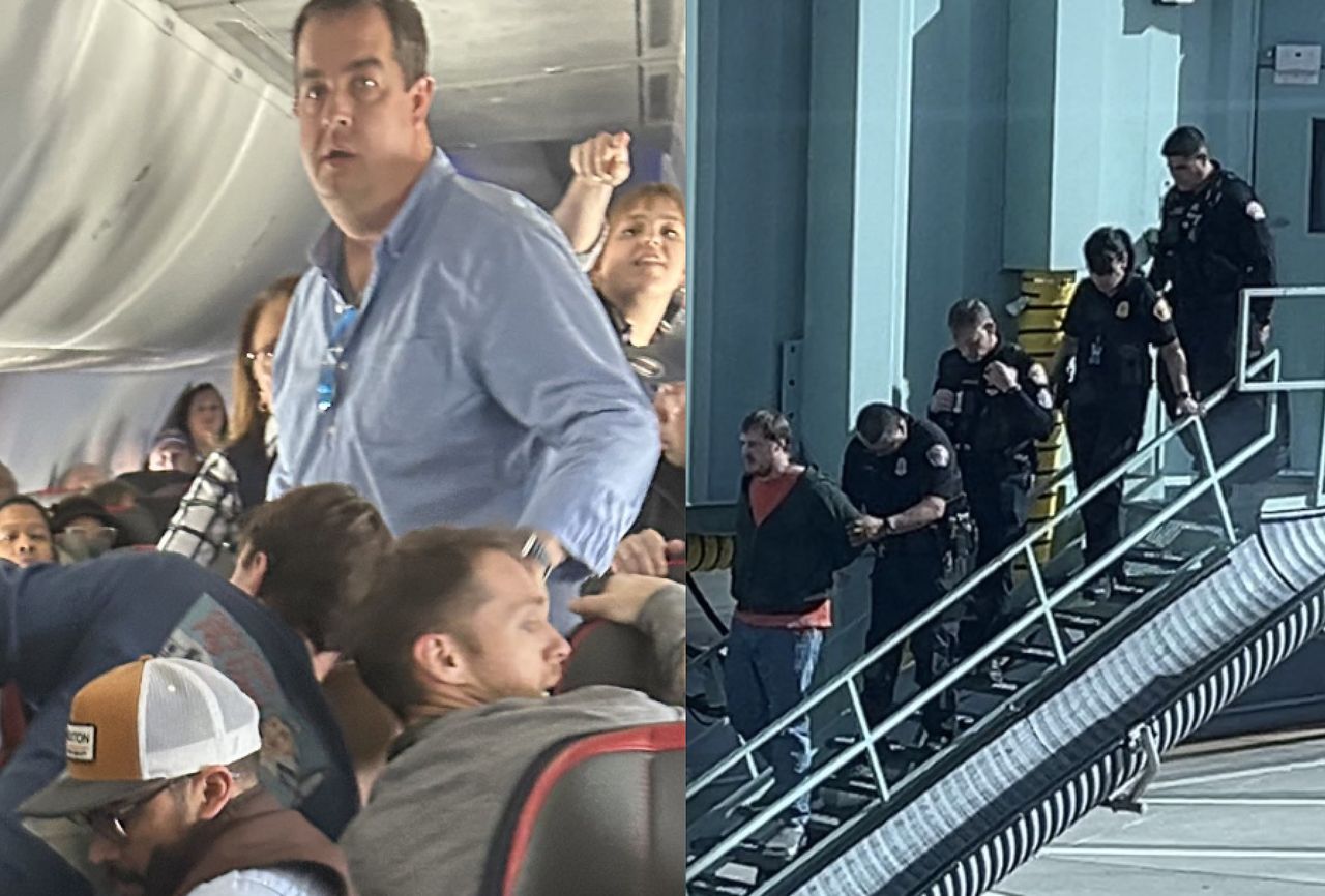 Incident on board the American Airlines airplane. Passengers intervened.