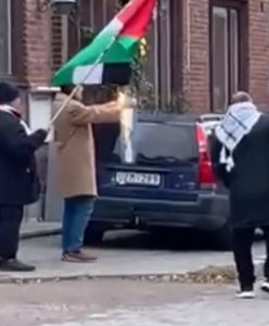 Spalili izraelską flagę przed synagogą. Szwedzka policja nie reagowała