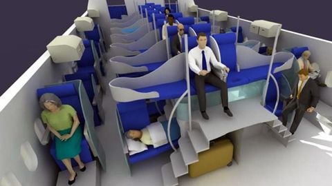Piętrowe łóżka w samolotach