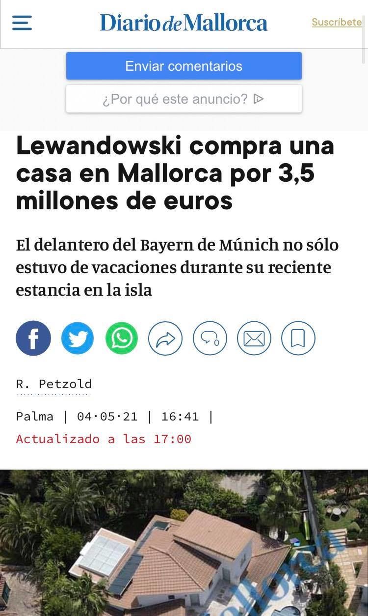 Hiszpańskie media donoszą o zakupie posiadłości przez Roberta Lewandowskiego