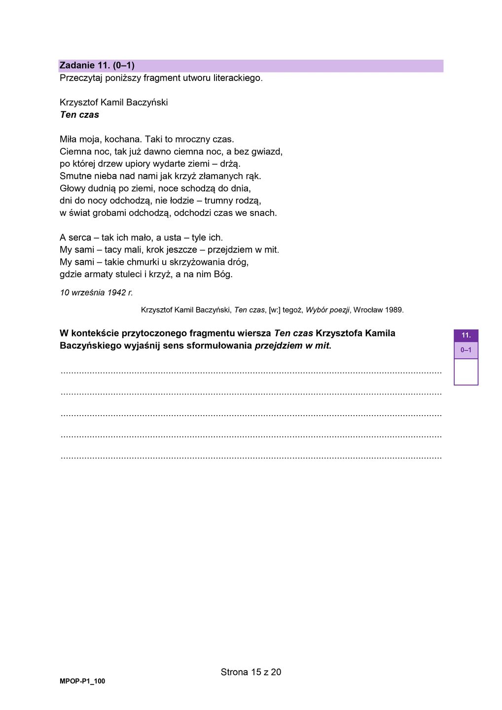 Matura 2025 - język polski. Arkusz CKE, poziom podstawowy