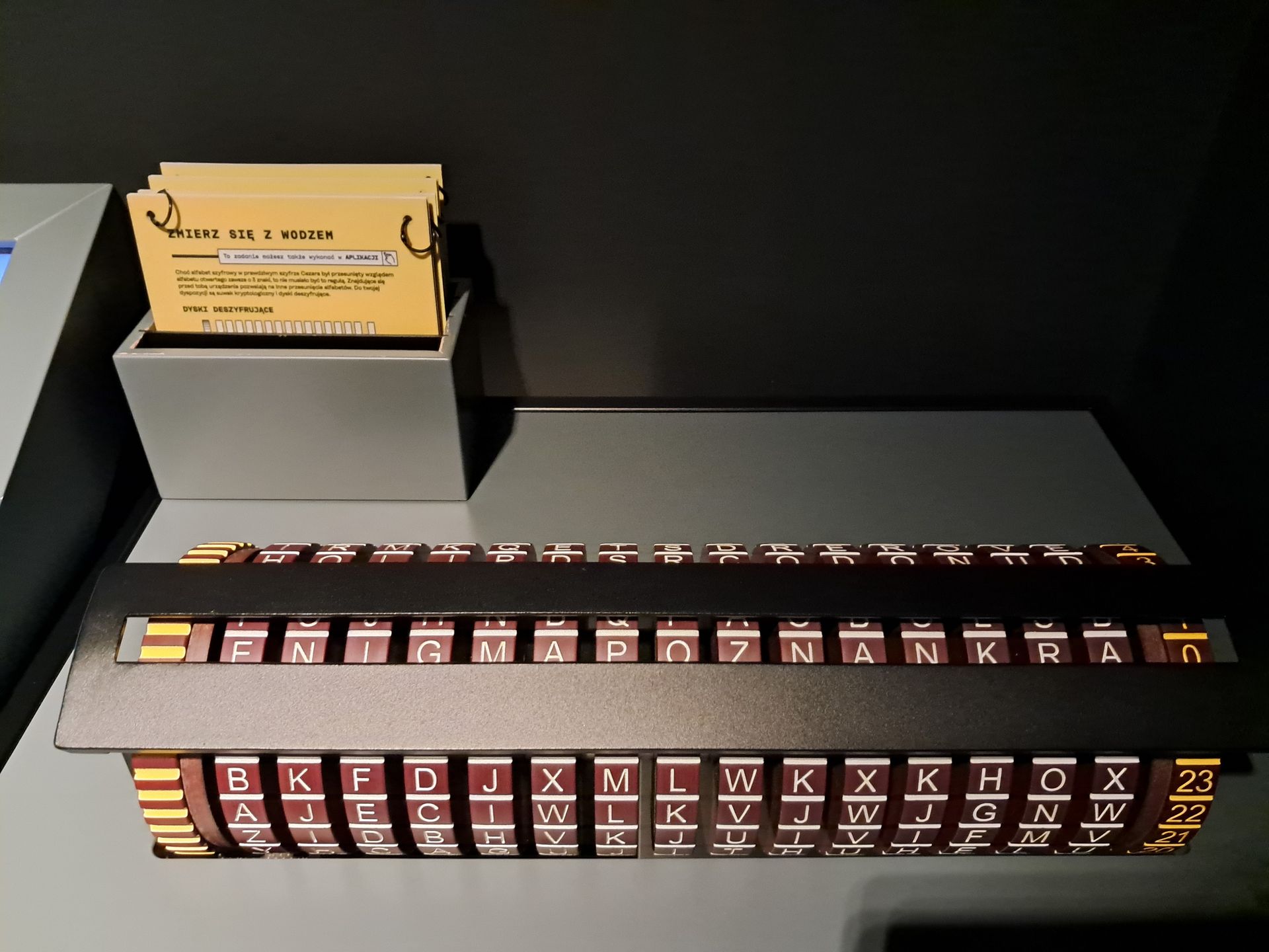 Eksponaty Centrum Szyfrów Enigma