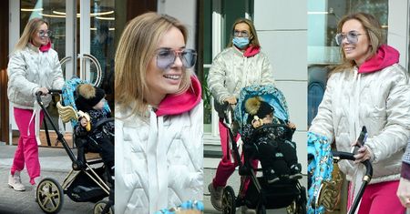 "Dresiarska" Izabela Janachowska w kurtce Chanel wozi Christophera Alexandra w wózku za 8 tysięcy (ZDJĘCIA)