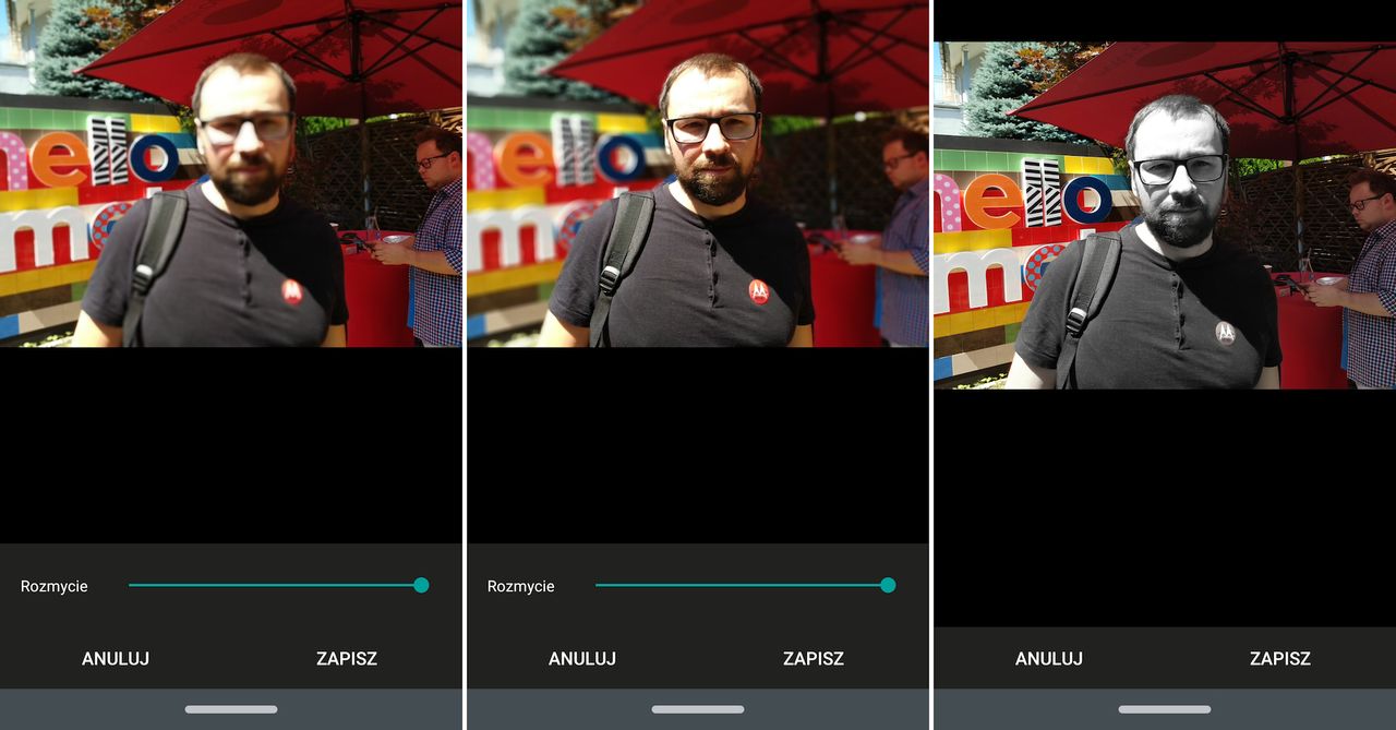 Aparat Moto Z3 Play pozwala bawić się rozmyciem oraz kolorem