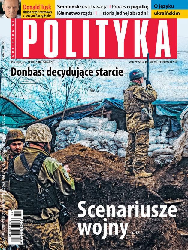 Okładka aktualnego wydania tygodnika "Polityka"