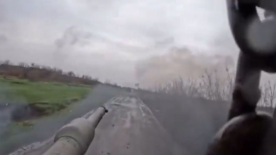 Atak rosyjskiego drona na czołg Leopard 2A4