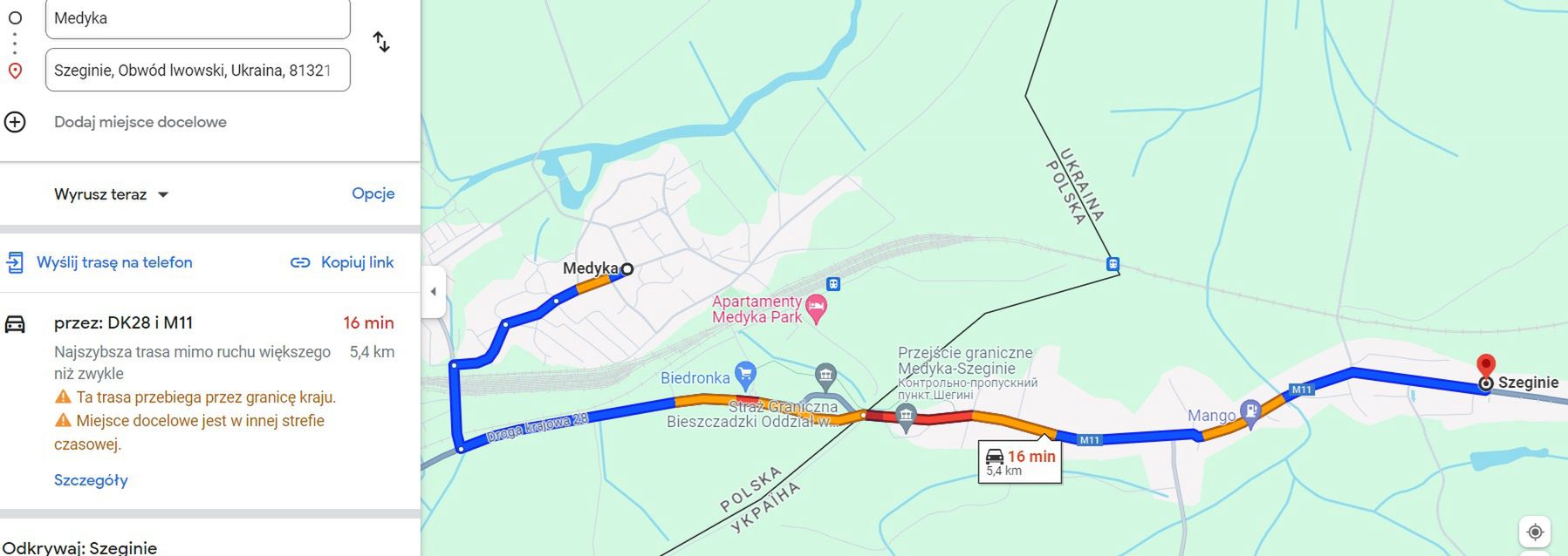 Przejście Medyka - Szeginie funkcjonuje normalnie