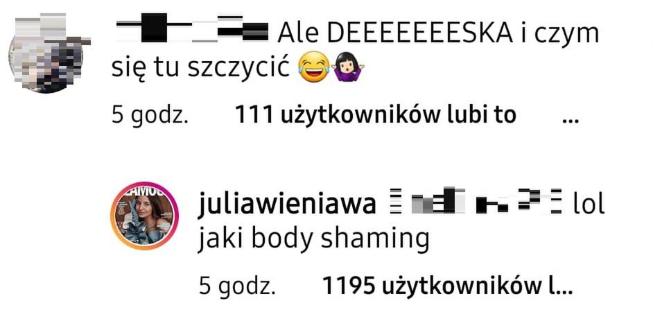 Julia Wieniawa walczy w body shamingiem