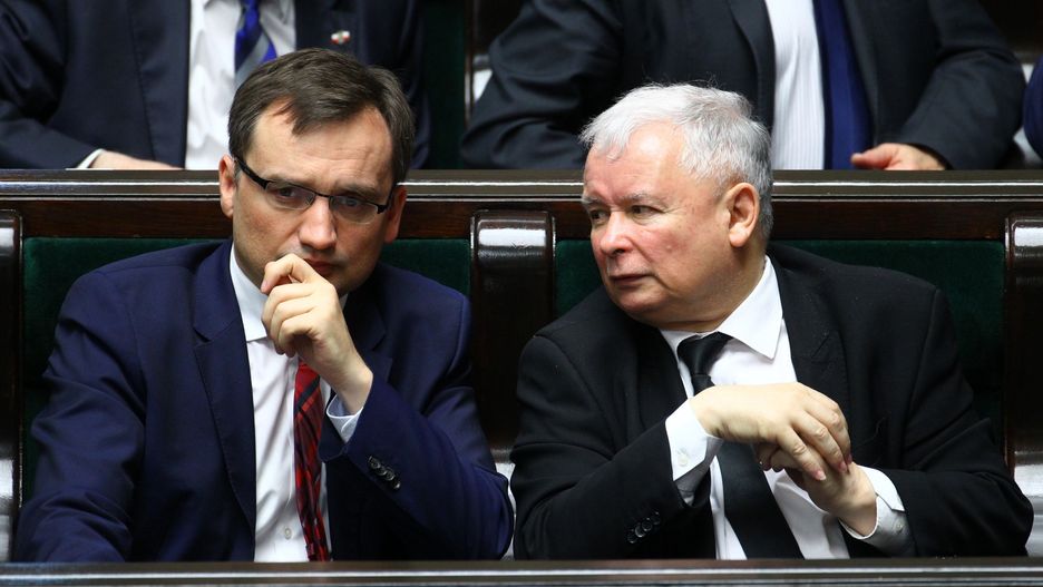 Jarosław Kaczyński i Zbigniew Ziobro w Sejmie